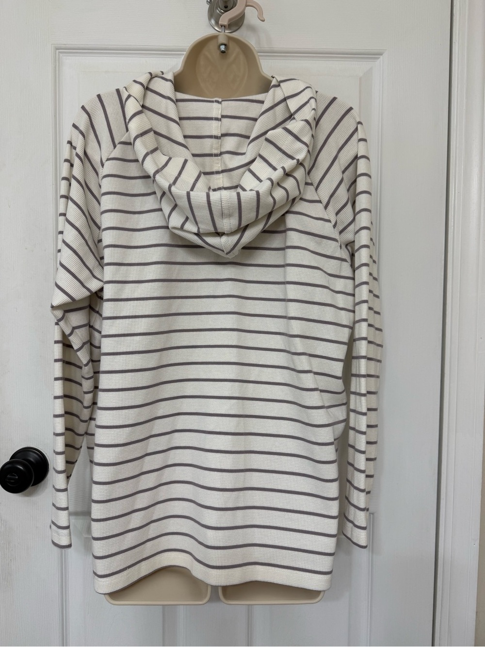 Max & Mia Striped Thermal Lounge Hoodie Pullover Top XL - Picture 4 of 10